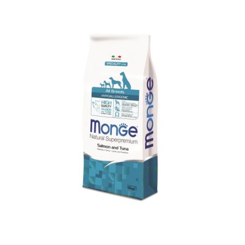 MONGE All Breeds Hypoallergenic Losos I Tunjevina 12kg Suva Hrana Za