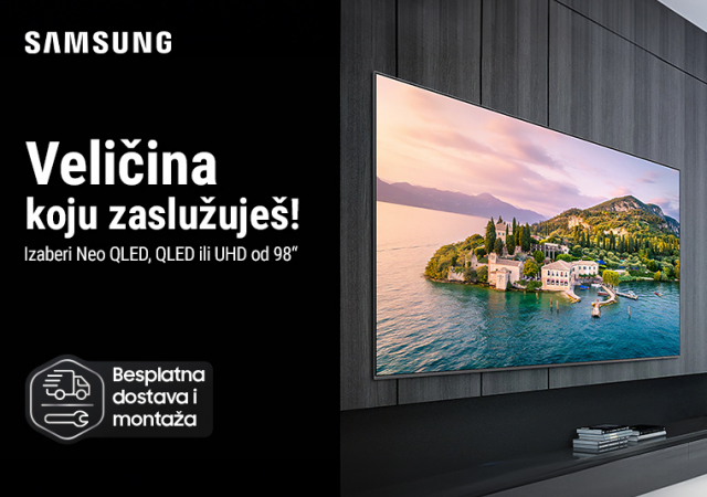 Besplatna isporuka i montaža Samsung televizora dijagonale 98 inča