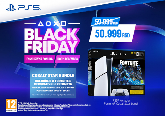 PS5 Slim Digital Edition Fortnite Cobalt Star komplet konzola po sniženoj ceni