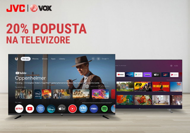 20% popusta na VOX i JVC televizore