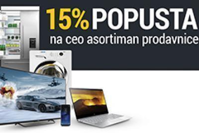 15% popusta na ceo asortiman prodavnice u Šapcu