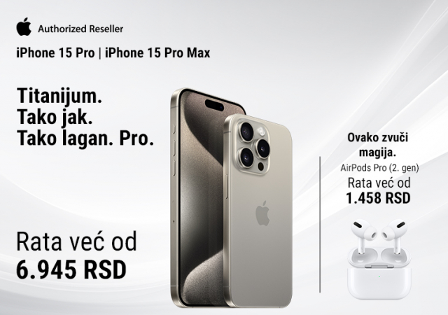 iPhone 15 Pro i Pro Max uz ratu već od 6.945 RSD