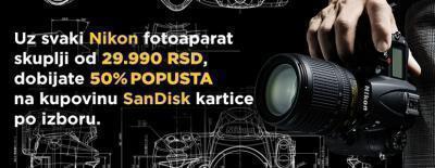 Uz Nikon fotoaparat, 50% popusta na kupovinu SanDisk kartice