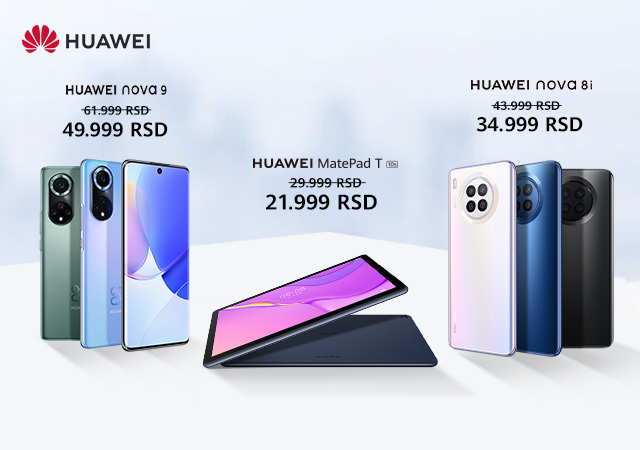 Snižene cene Huawei mobilnih telefona i tablet računara