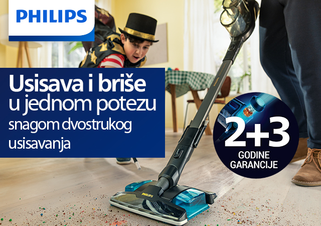 Do 5 godina garancije uz Philips Aqua Plus štapni usisivač