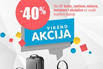 Vikend akcija - 40% popusta na HP torbe, rančeve, miševe, tastature i slušalice uz svaki kupljeni laptop  - G06 SC Ušće