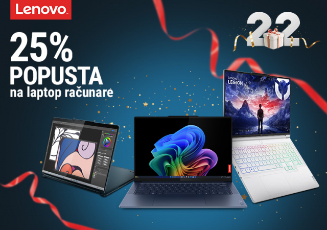 25% popusta na Lenovo laptop računare