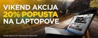 Vikend akcija - 20% popusta na laptop računare