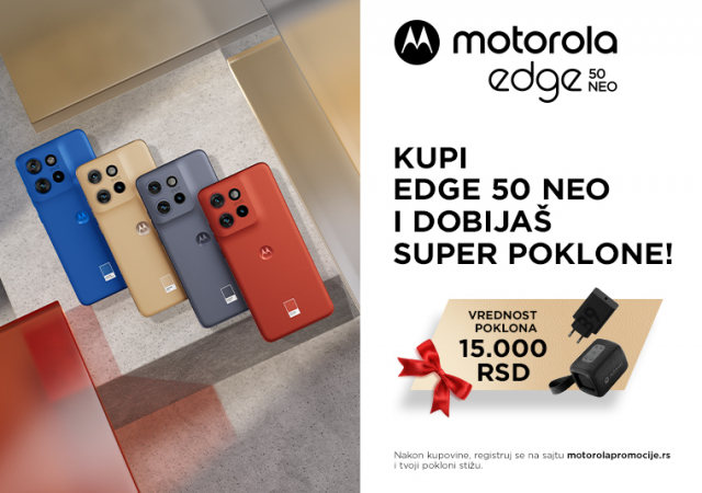 Motorola Edge 50 Neo telefon + poklon zvučnik i punjač