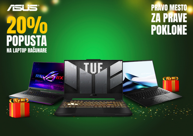 20% popusta na ASUS laptop računare