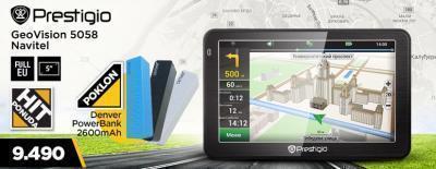 PRESTIGIO GeoVision 5058 Navitel + poklon Denver  power bank