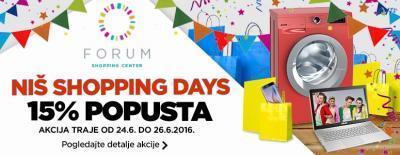 Shopping Days - SC Forum NIŠ - Popust 15%