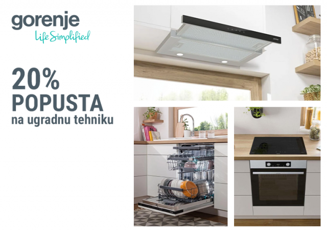 20% popusta na Gorenje ugradnu tehniku