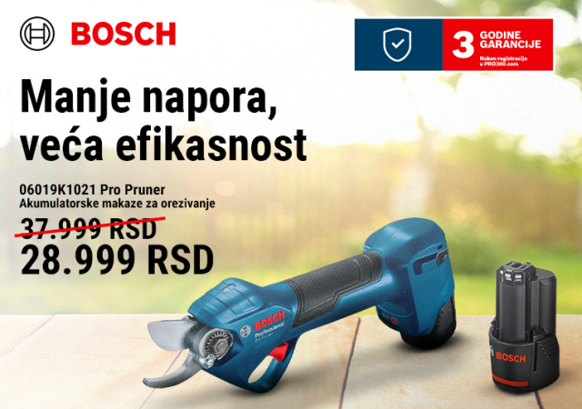 Bosch Pro Pruner akumulatorske makaze za orezivanje po sniženoj ceni