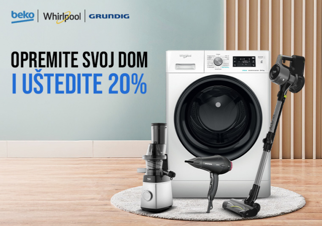 20% popusta na Beko, Whirlpool i Grundig uređaje