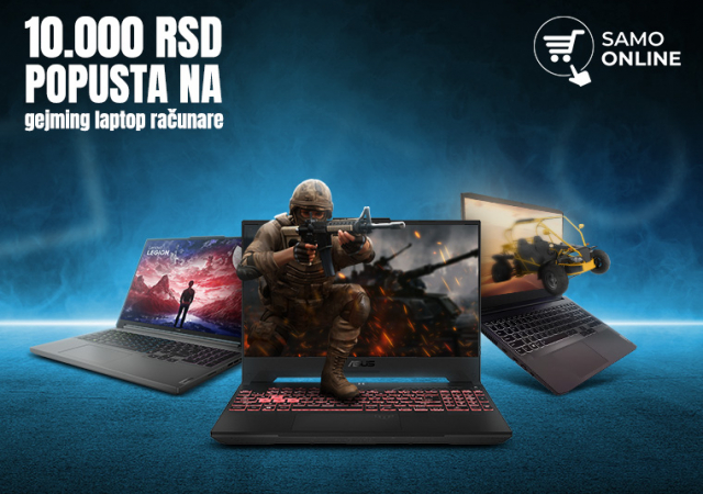 10.000 RSD popusta na gaming laptop računare