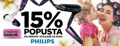 15% Popusta na Philips fenove i stajlere za kosu