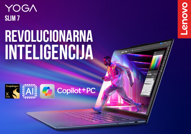 Lenovo Yoga Slim 7 Snapdragon X AI laptop računar - novo u Gigatronu