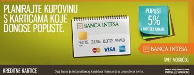 Za sve kupce Banca Intesa karticama 5% popusta prilikom kupovine u Gigatron radnjama