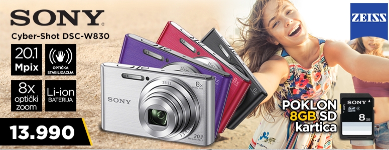 Sony W830 kompaktni fotoaparat sa optičkim zumom od 8x