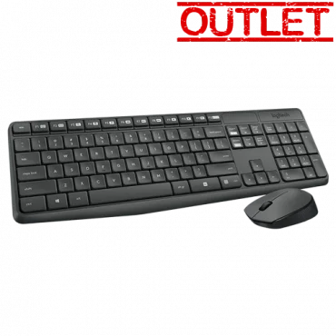 LOGITECH Bežična tastatura i miš MK235 YU-SRB (Crna) OUTLET