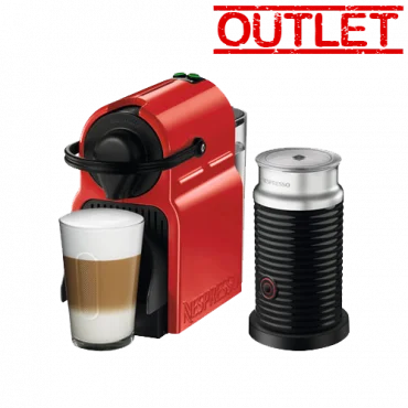 NESPRESSO Aparat za espresso kafu i aparat za pravljenje pene od mleka Inissia Red i Aeroccino 3 - OUTLET - 