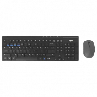 RAPOO Bežična tastatura i miš 8100M US (Crna)