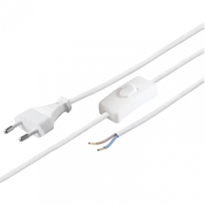 PLUGIT kabl napojni CEE7/16 - 2x0.75, 1.5m, beli sa prekidačem