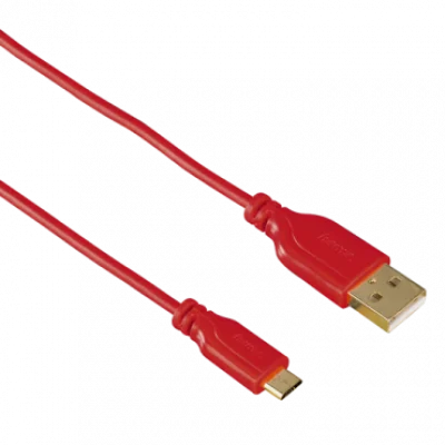 HAMA Micro USB kabl, Flexi-Slim DS, 0.75m (Crveni) - 00135703,