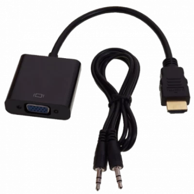 FAST ASIA adapter-konverter HDMI na VGA + Audio kabl 3.5mm (m/ž-ž) (Crni)