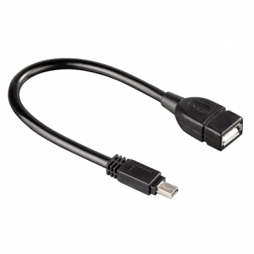 HAMA Mini USB OTG kabl, 0.1m (Black) - 00107201,