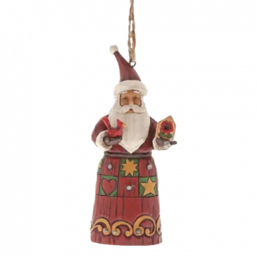 JIM SHORE Folklore Santa with Birdhouse Hanging Ornament - 6001450