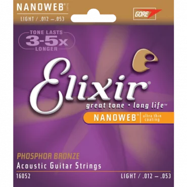 ELIXIR žice za akustičnu gitaru 012/053 LIGHT NANOWEB COATING - 16053