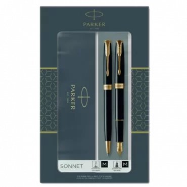 PARKER Set hemijska olovka & nalivpero SONNET Black GT - PK93371