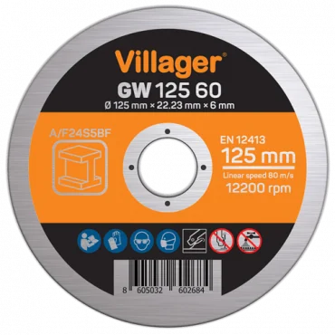 VILLAGER Brusna ploča za metal GW 125 60