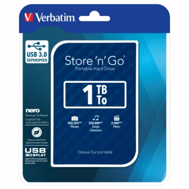 VERBATIM eksterni HDD 1TB Store 'n' Go (Plava) - 53200