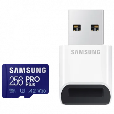 SAMSUNG MicroSDXC 256GB U3 i Card Reader MB-MD256KB PRO PLUS