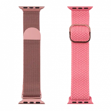 JUST IN CASE Zamenske narukvice 2u1 za Apple pametne satove 38-41mm Pink-Pink