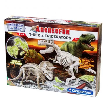 CLEMENTONI CL61245 Science&play T-rex i Triceraptors svetleći