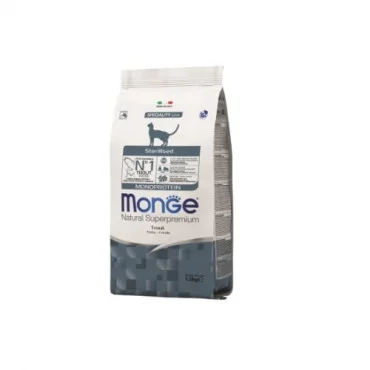 MONGE Cat Sterilised Monoprotein Pastrmka 1.5 kg Suva hrana za mačke