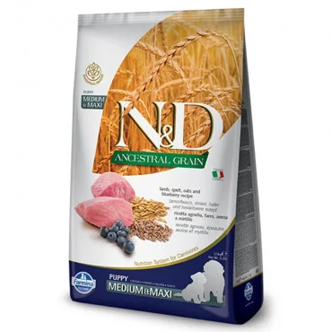 N&D ANCESTRAL GRAIN Puppy Lamb Blueberry Medium and Maxi 2.5 kg Hrana za pse