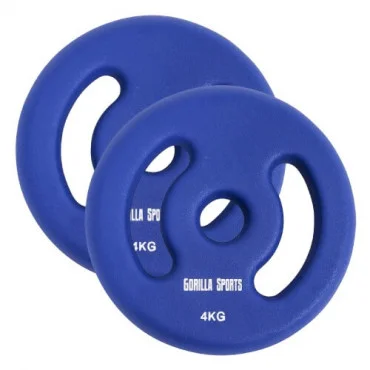 GORILLA SPORTS 2 x 4 kg Set od dva gumirana tega