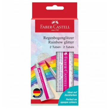 FABER CASTELL 125089 Glitter Rainbow Tube 2x12ml