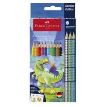 FABER CASTELL Grip Dinosaurus 1/10 + Grip Metallic Drvene bojice