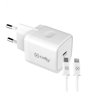 CELLY TC1C20WLIGHTWH USB-C na Lightning 20W (Beli) Punjač