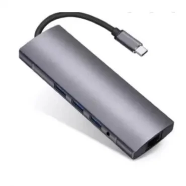 LINKOM HDMI/USB-A/USB-C/RJ-45/VGA/Čitač kartica/3.5mm audio Multiport Hub