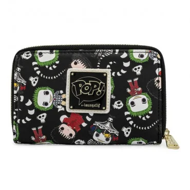 LOUNGEFLY Beetlejuice AOP Zip Around Wallet Novčanik