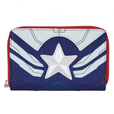 LOUNGEFLY Marvel Falcon Captain America Cosplay Zip Around Wallet Novčanik