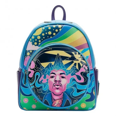 LOUNGEFLY Jimi Hendrix Psychodelic Landscape Zip Mini ranac