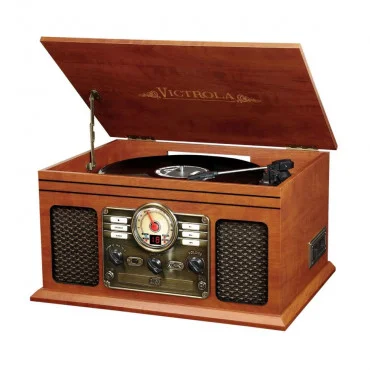 VICTROLA VTA-200B-MAH The Quincy 6-in-1 Nostalgic Mahogany Gramofon